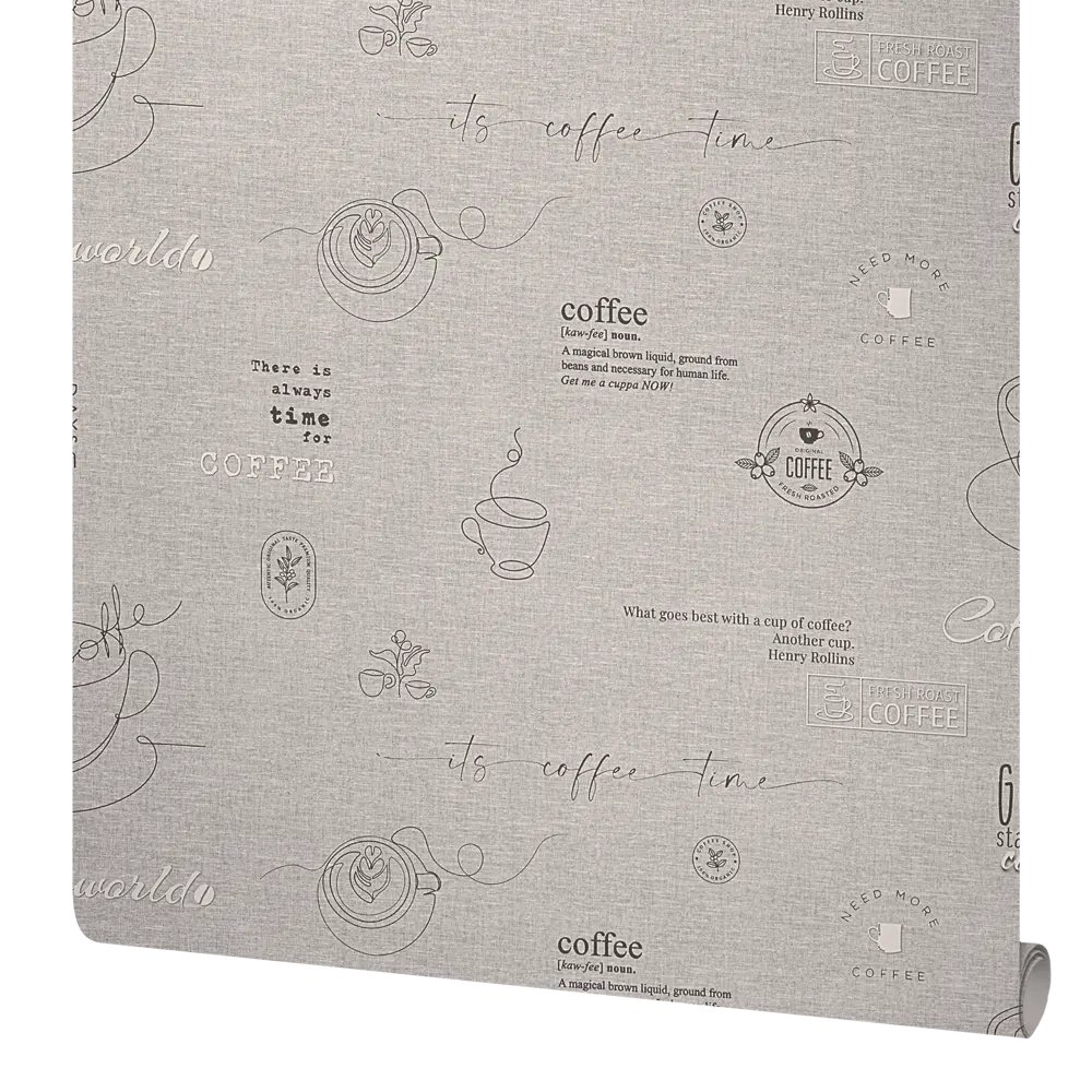 Обои флизелиновые Ateliero Café серые с цветочным узором в стиле кантри 89432673 STLM-1573657