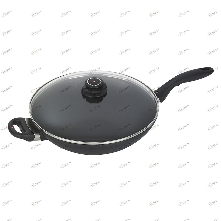 Сковорода-вок Swiss Diamond со стеклянной крышкой, две ручки, Ø32 см XD61132C