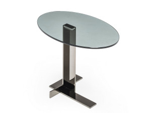 Круглый стеклянный журнальный столик