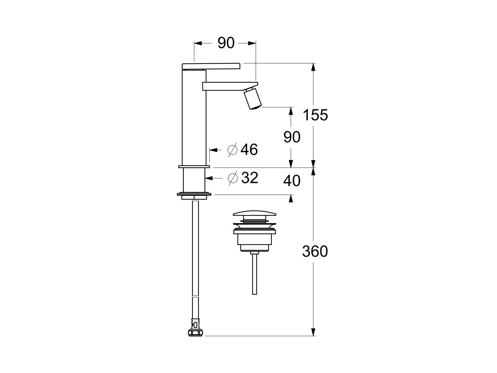 Смеситель для биде с одной ручкой GUGLIELMI RUBINETTERIE QR ARCH-00086374 - Вид №2