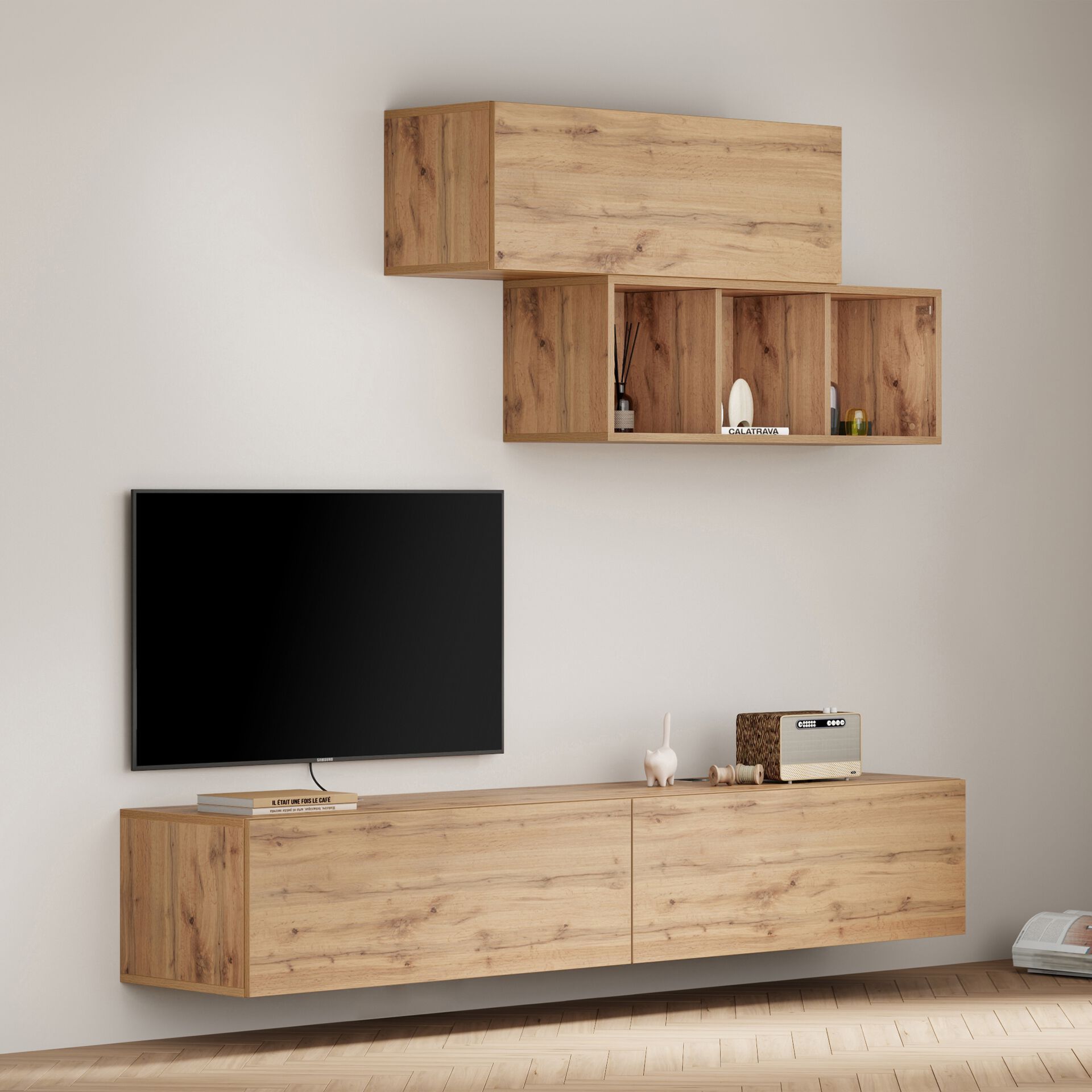 Модульная оборудованная стена установленная стеной в меламинированном Mobili Fiver Easy ARCH-00044646 - Вид №36