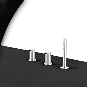 Смеситель для ванны глянцевая сталь с черной ручкой Toki Radomonte TKI14LCIL22