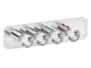 Термостатический смеситель для душа с 4 отверстиями с пластиной