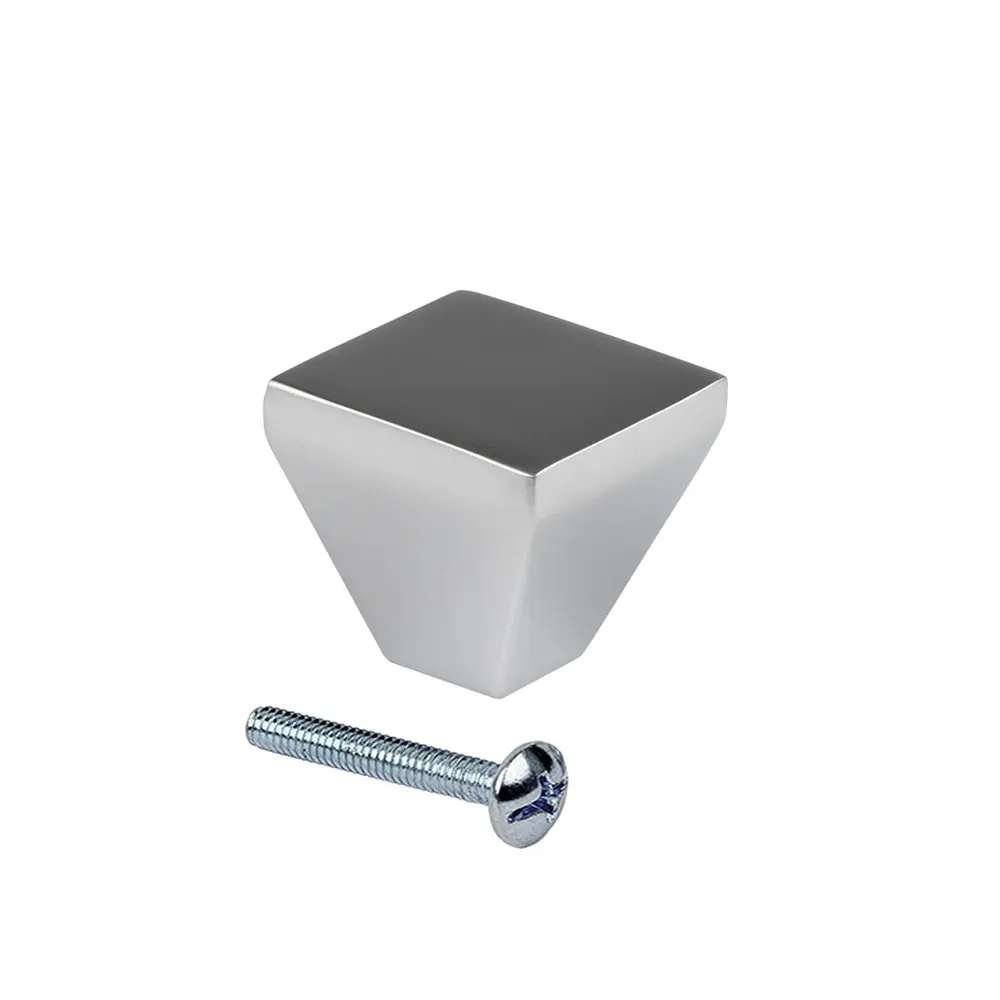 89314387 Ручка-кнопка мебельная Kerron 20x18 мм, цвет матовый хром STLM-1012822  - Вид №1