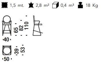 Moroso Высокий табурет с подлокотниками Double zero sun-id-1465496 - Вид №4