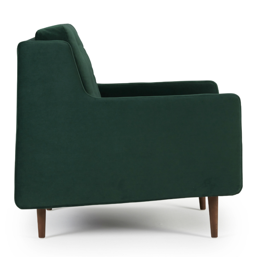 Кресло Holme с ножками из дуба/грецкого ореха, темно-зеленое Kragelund 28101208603 - Вид №3
