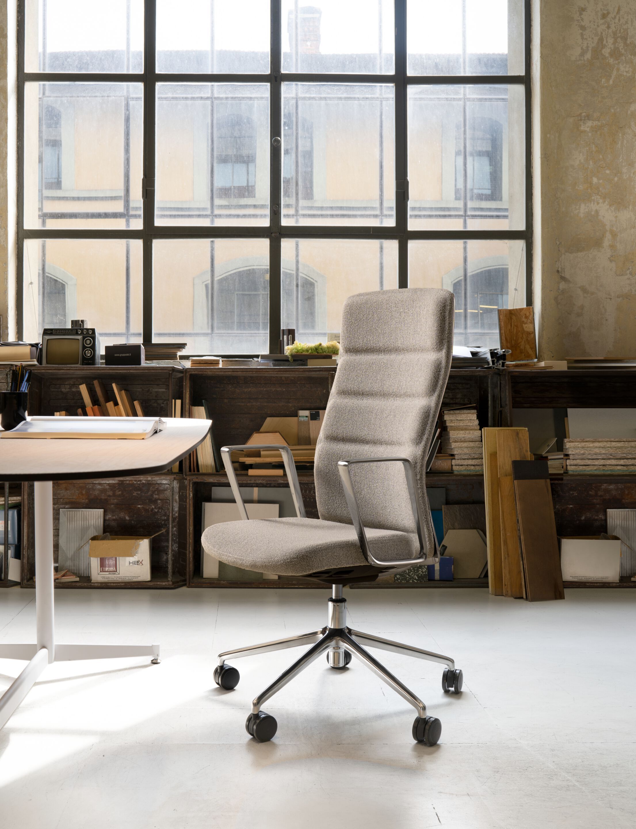 Тканевое регулируемое по высоте офисное кресло с колесами Quinti Sedute It's It ARCH-00042363 - Вид №3