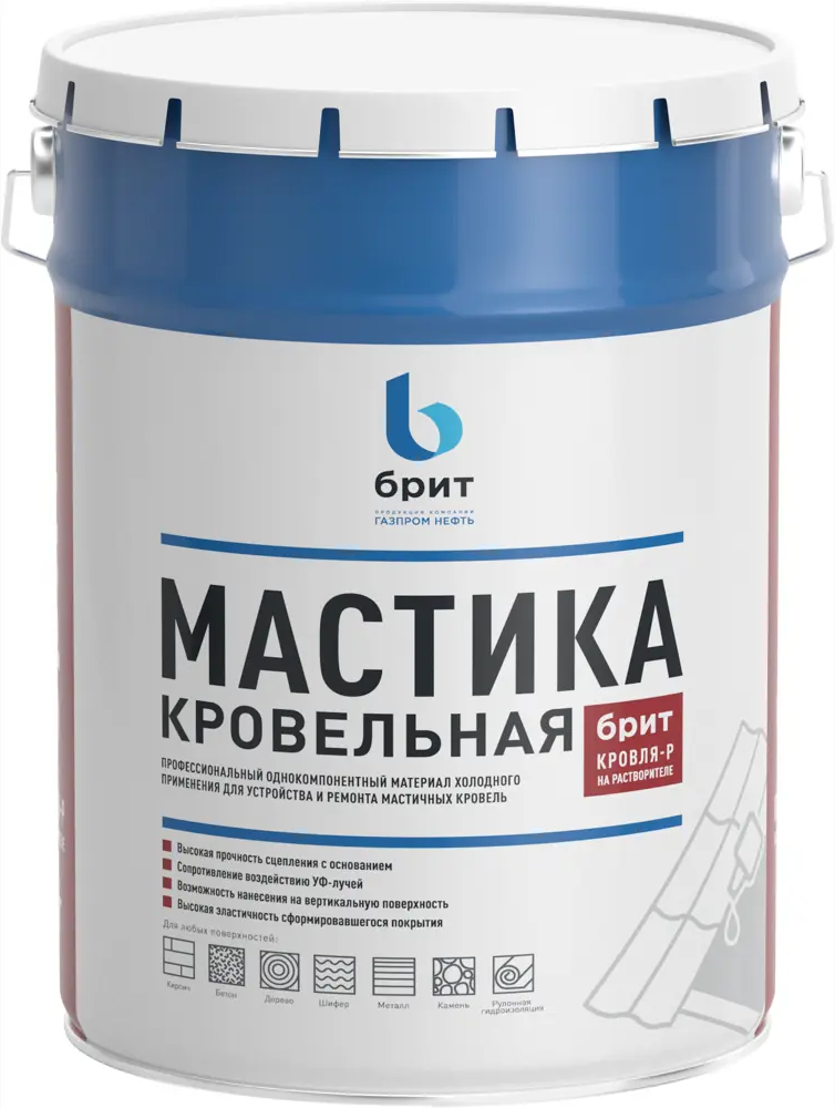 82966161 Мастика кровельная битумно-полимерная Брит Кровля-Р 5 кг STLM-0038358
