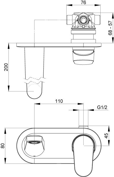 KOWSLFCP Настенный смеситель Koha с задней панелью Methven  - Вид №1