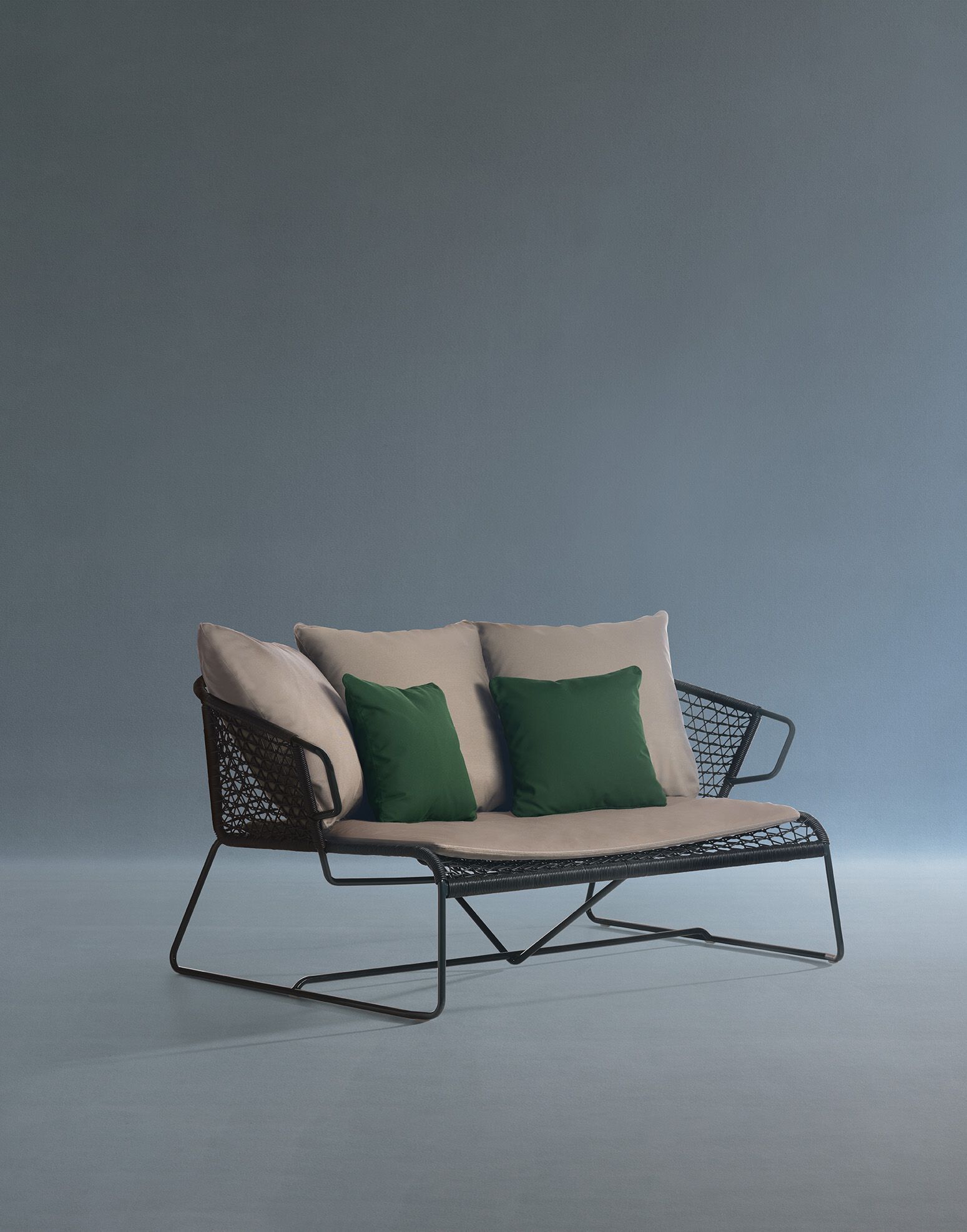 2-местный морской веревочный садовый диван Potocco Парусный спорт ARCH-00038180 - Вид №1