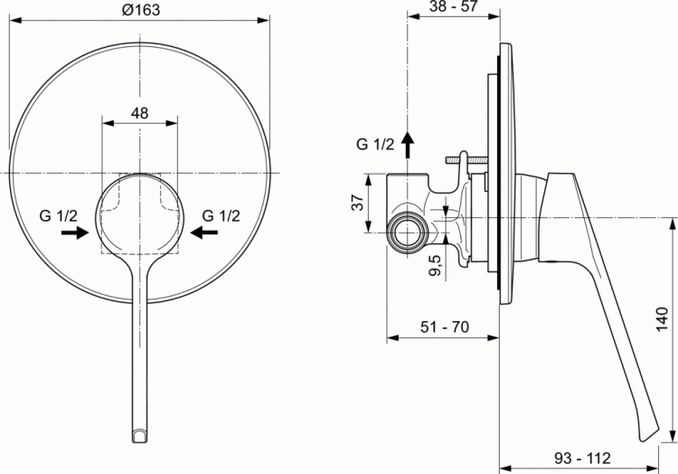 A6727AA Смеситель для душа Ideal Standard BASE - Вид №1