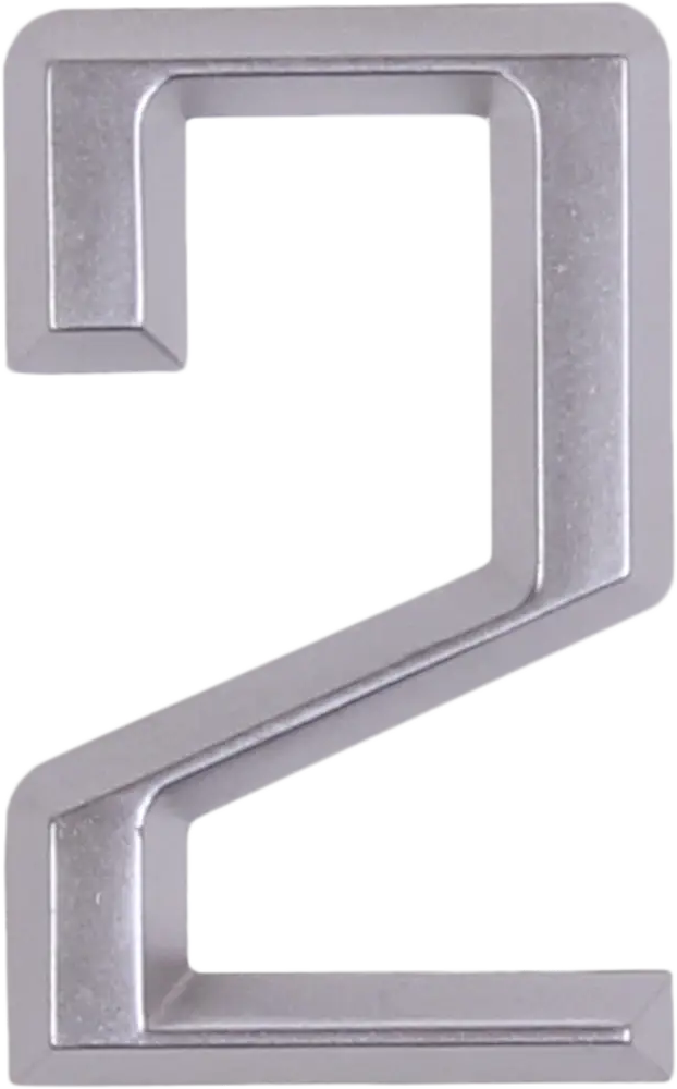 Самоклеящаяся цифра Larvij «2» хром для маркировки помещений 18284582