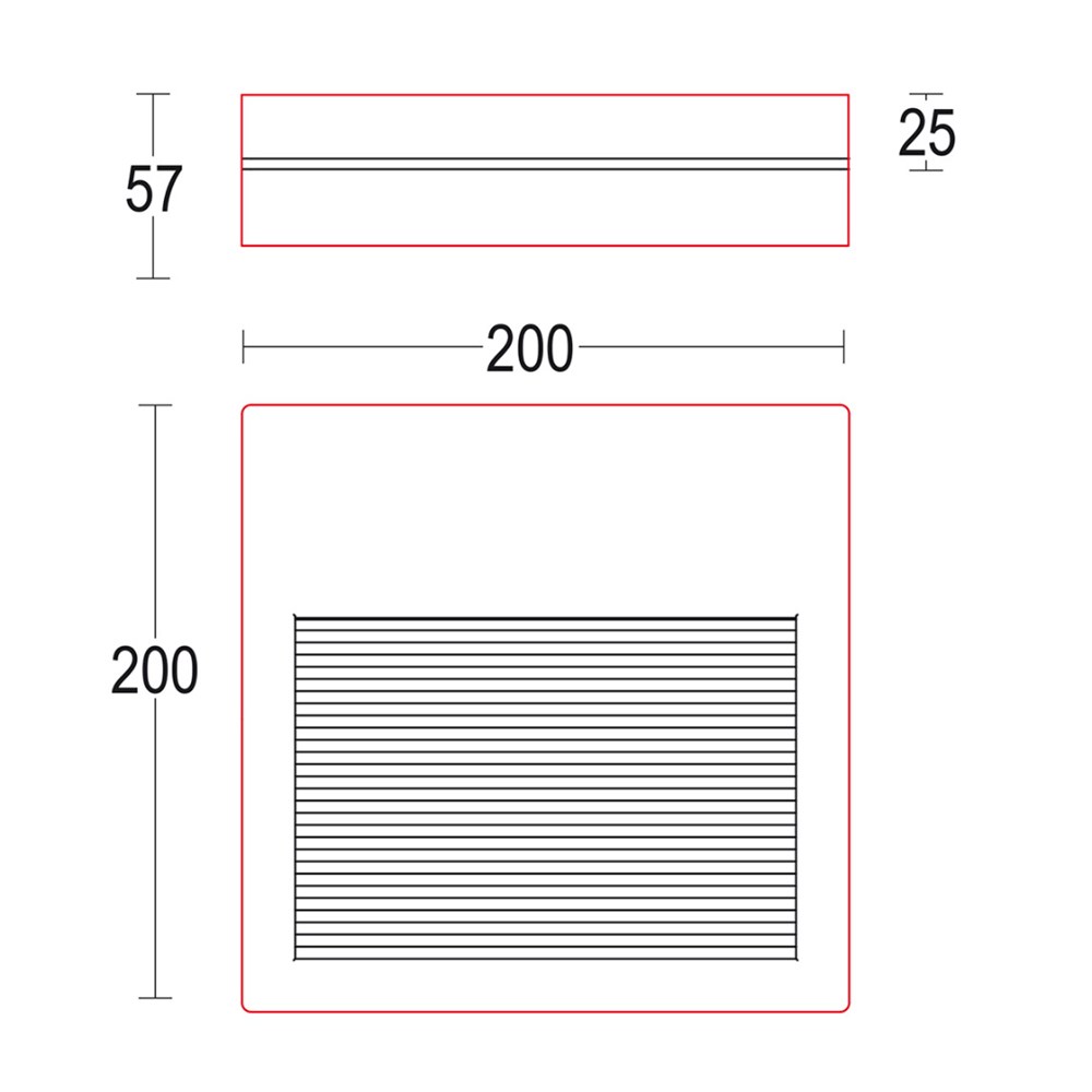 MaxiVerso Flat R SQ 200 Ghidini Verso Flat R SQ .05 Темно-Cерый (Матовый)  - Вид №1