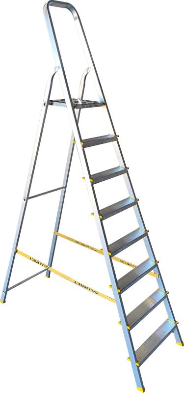 Стремянка алюминиевая анодированная 8 ст ALUMET APA7008