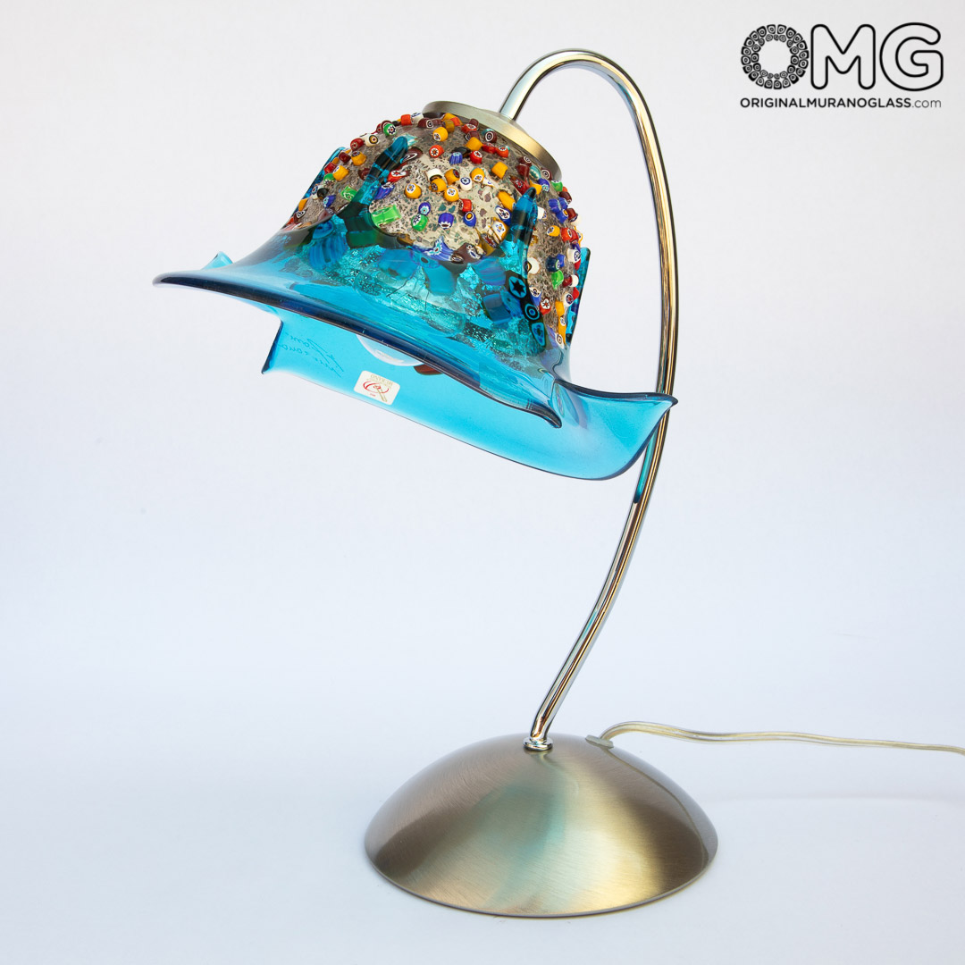 3387 ORIGINALMURANOGLASS Настольная лампа Орхидея - муранское стекло OMG 35 см  - Вид №1
