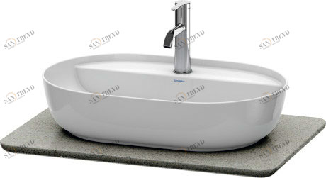 LU946503333 Каменная кварцевая консоль Luv #LU9465 688 x 475 мм Структура серого кварцевого камня Duravit