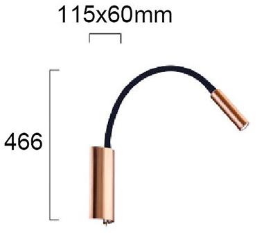 Terzo Light Настенный светодиодный светильник из стали с гибким кронштейном  V4218100, v4218101  - Вид №3