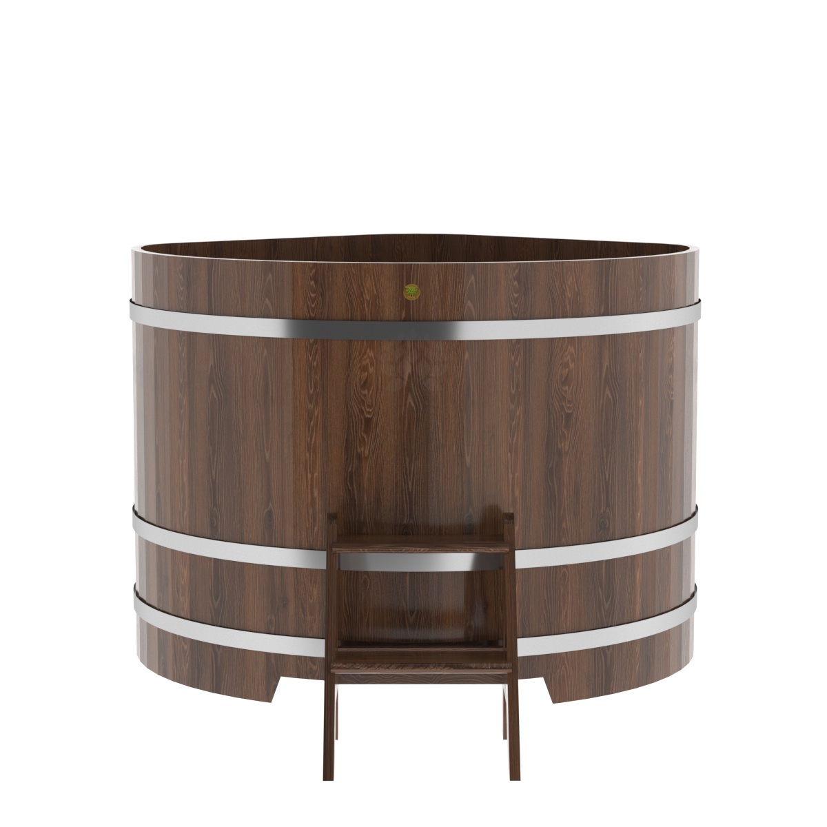 1365 Купель угловая из дуба 1,37х1,37х1,1 морёная Alyarus  - Вид №3