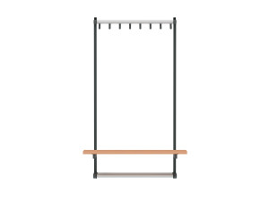 Стальная и деревянная скамейка для спортивных сооружений