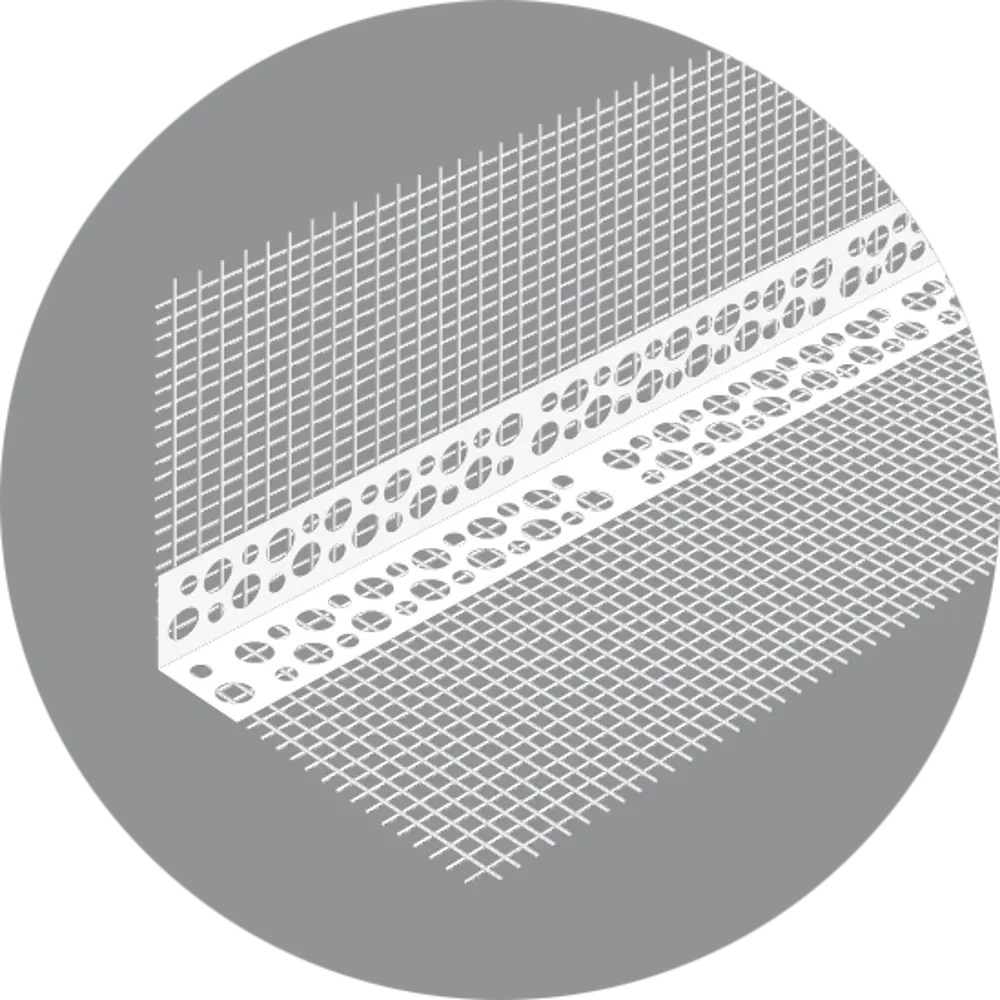 89335253 Профиль угловой ПВХ со стеклосеткой 100x150x2500 мм STLM-1018387 Santreyd 
