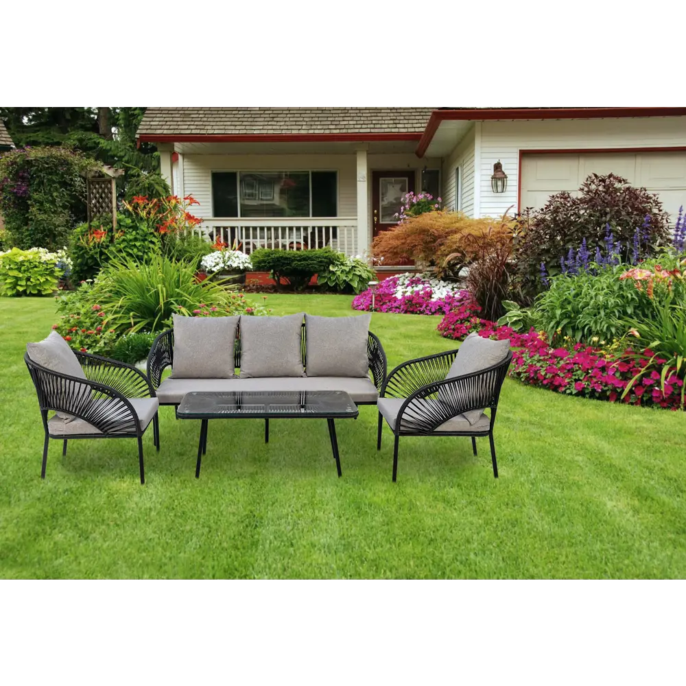 Santreyd Luna: садовый комплект с диваном, креслами и стеклянным столом 89351760 STLM-0955117 - Вид №8