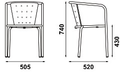 Adico Металлический стул для ресторана с подлокотниками sun-id-1480051 - Вид №3