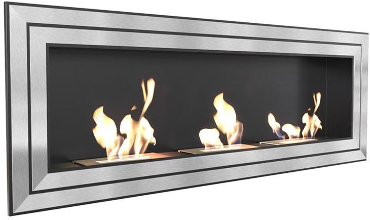 Kratki Встроенный камин из стали и биоэтанольного стекла на стене sun-id-1379934 - Вид №1