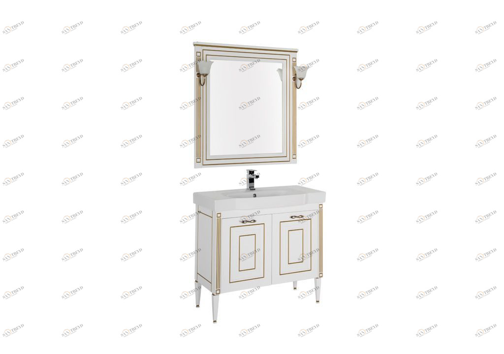 Мебель для ванной Aquanet Паола 90 белый/золото (керамика) 00186382