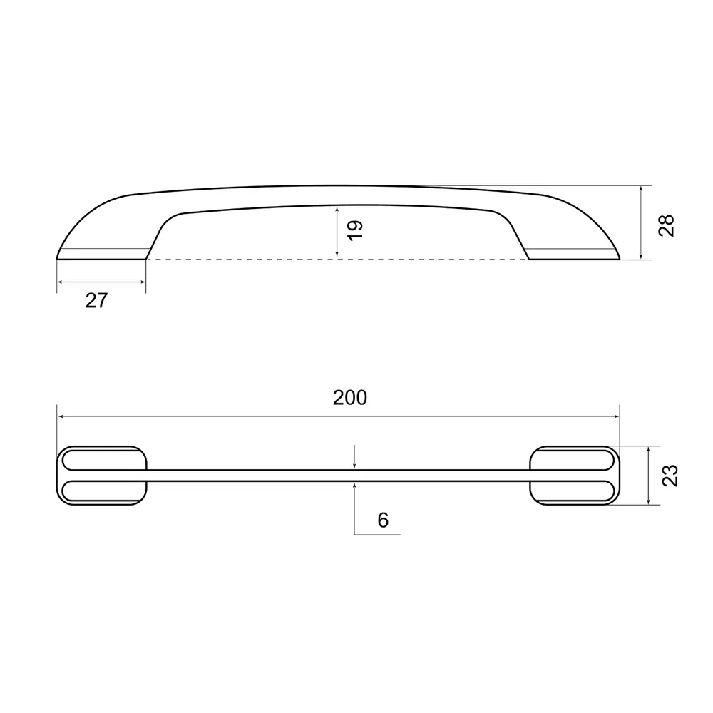 Мебельная ручка-скоба Assistente ЦАМ 160 мм матовый черный PALLADIUM STLM-2156013 - Вид №2