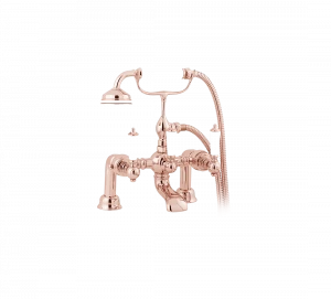 Gentry Home Смеситель для раковины мостик на 2 отверстия 200мм Berkeley Розовое золото GH100415