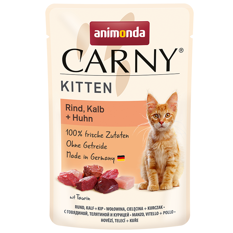 ПР0050432 Корм для котят Carny Kitten говядина, телятина, курица пауч 85г Animonda 