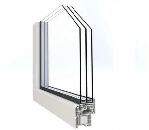 ALPHACAN Распашное окно с терморазрывом из пвх с тройным остеклением