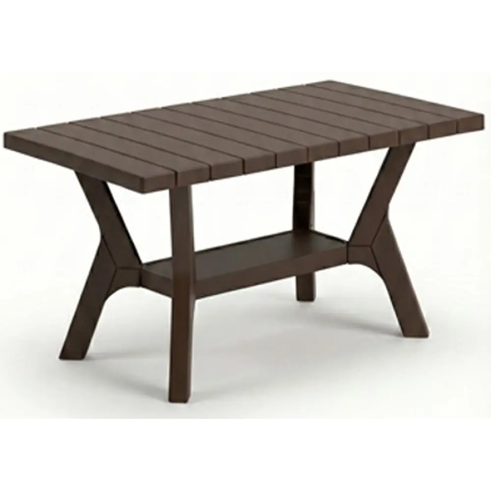Садовый стол нераздвижной Adriano Easy Comfort 76x76x14 см пластик коричневый STLM-2078407