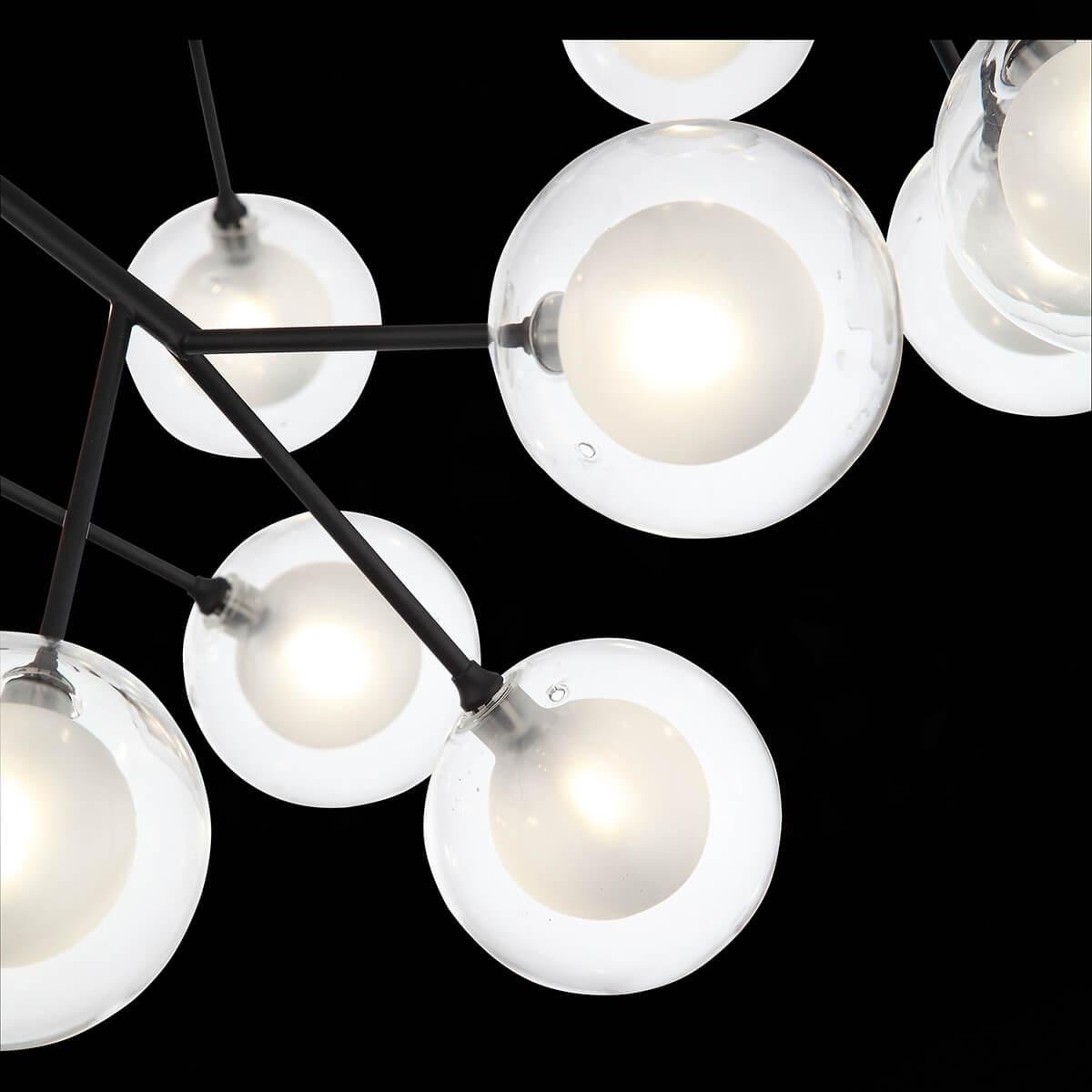 Люстра светодиодная подвесная прозрачная 36 ламп ST Luce Demele SL376.403.36 ST LUCE ДИЗАЙНЕРСКИЕ, DEMELE 00-3834387 Прозрачный;черный  - Вид №3