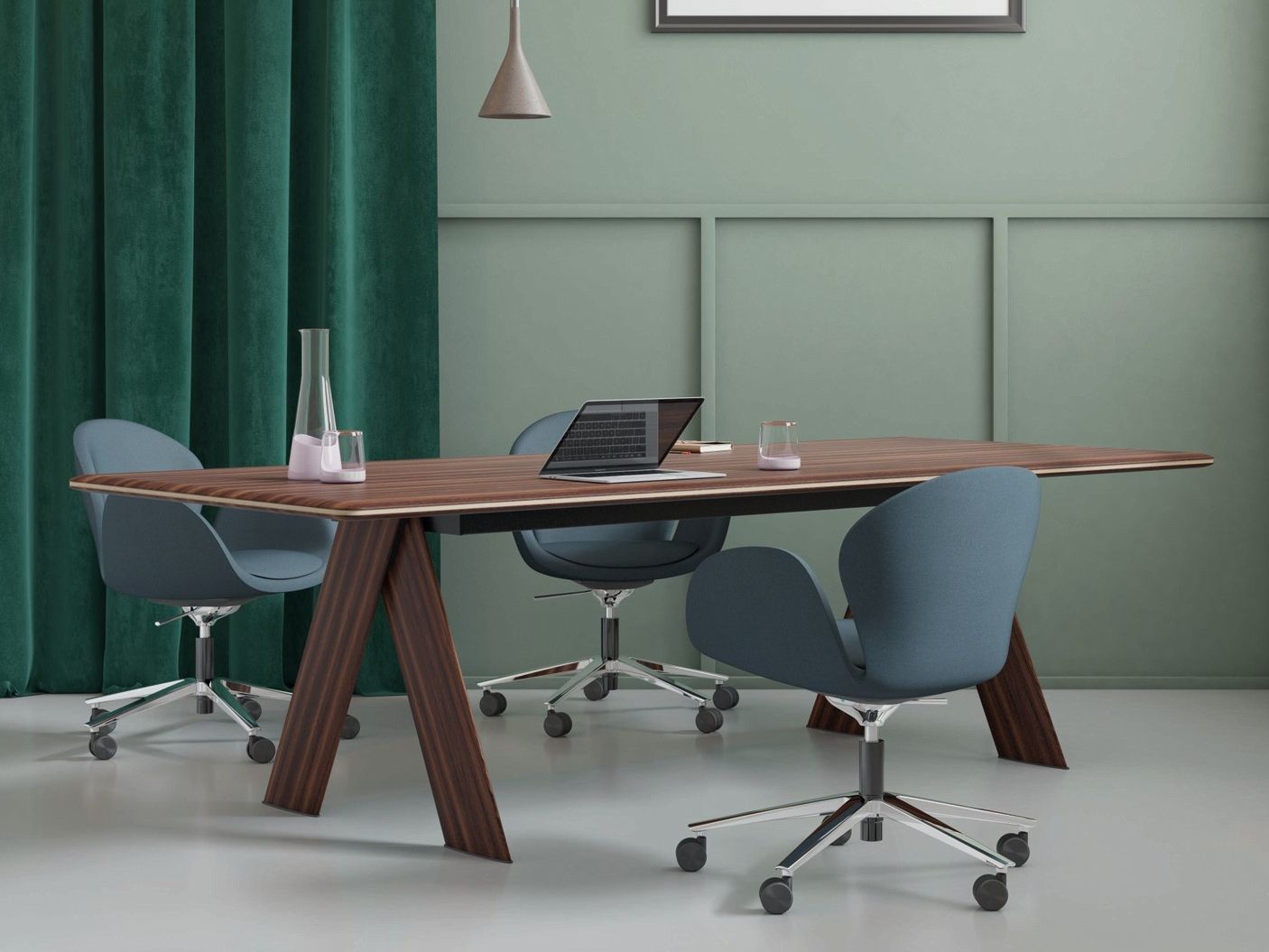 Прямоугольный стол для совещаний из шпона Ersa Meliades ARCH-00093335 - Вид №1