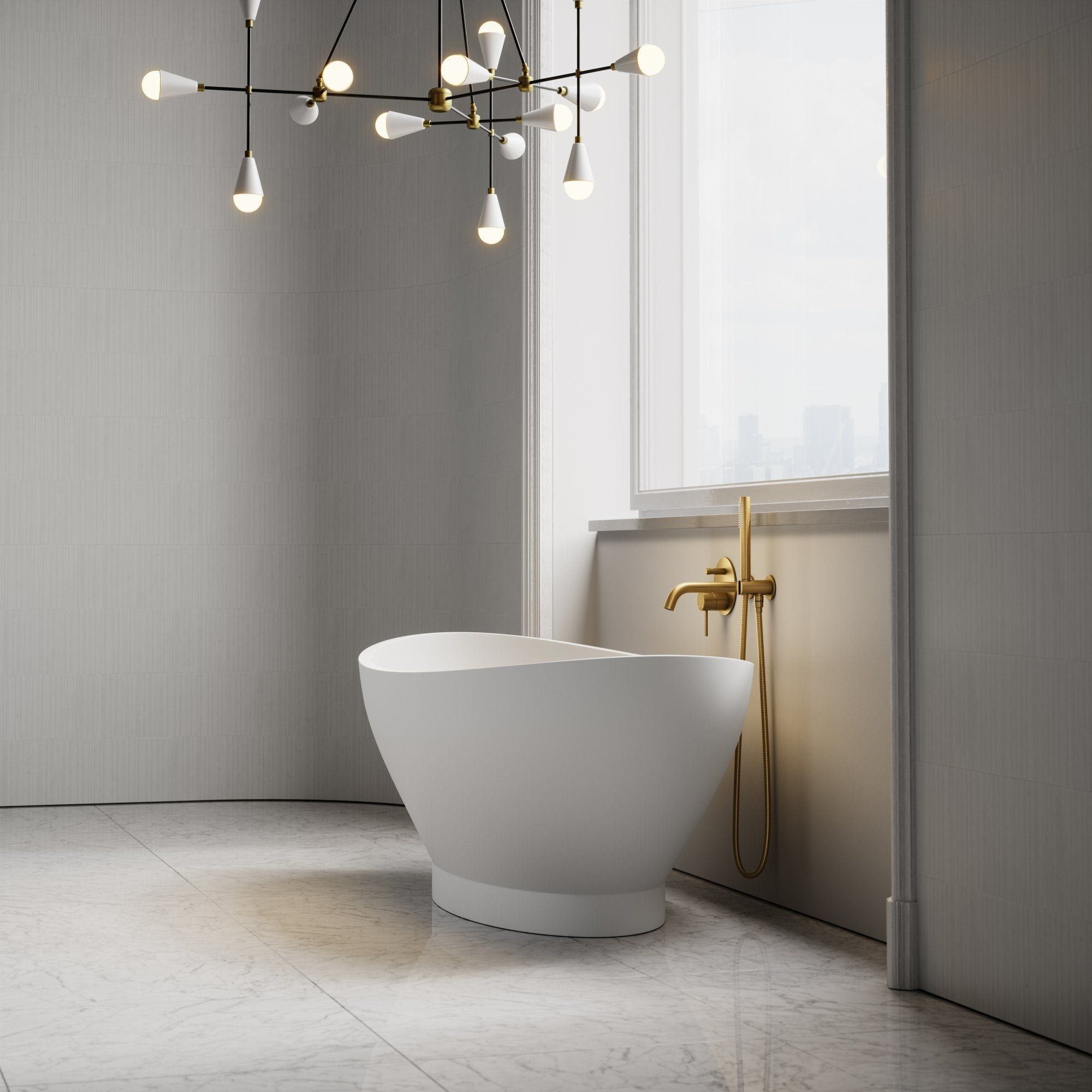 Овальная ванна в центре комнаты из смолы LUSSO Oasis ARCH-00070246 - Вид №5