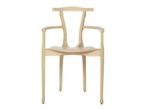 Штабелируемый стул из ясеня с подлокотниками