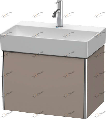 XS406704343 Тумбочка подвесная компакт XSquare #XS4067 584 x 390 мм Базальт матовый, декор Duravit