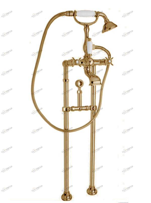 Напольный смеситель для ванны с кронштейном для слива-перелива CEZARES LORD-VDPS-03/24-Bi