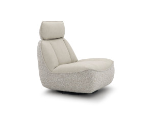 Вращающееся кресло из кожи и ткани с подголовником