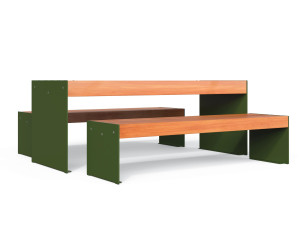 Прямоугольный стол для пикника из стали и дерева