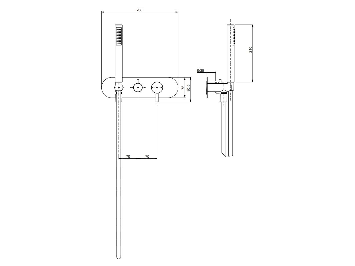 3 отверстия однорычажный встраиваемый смеситель для душа Rubinetterie Frattini Pepe XL ARCH-00040296 - Вид №6