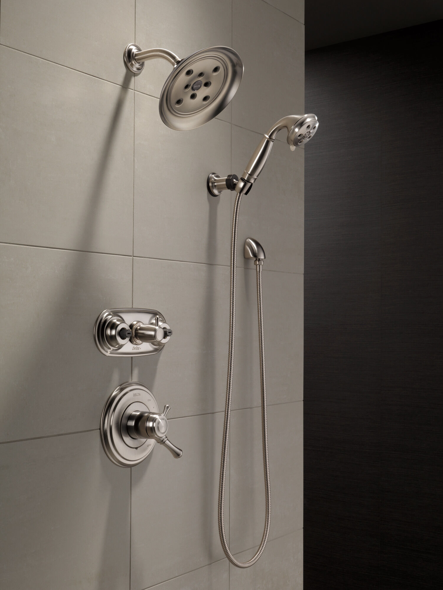 T17297-SS Накладка для душа Monitor® 17 серии H2Okinetic® Delta Faucet Cassidy Нержавеющая сталь  - Вид №2