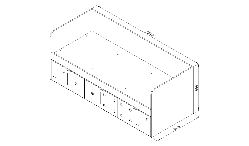 Подростковый диван-кровать с 2 ящиками "Продленка" МАНДАРИН ПРОДЛЕНКА 178746 Белый Santreyd  - Вид №7