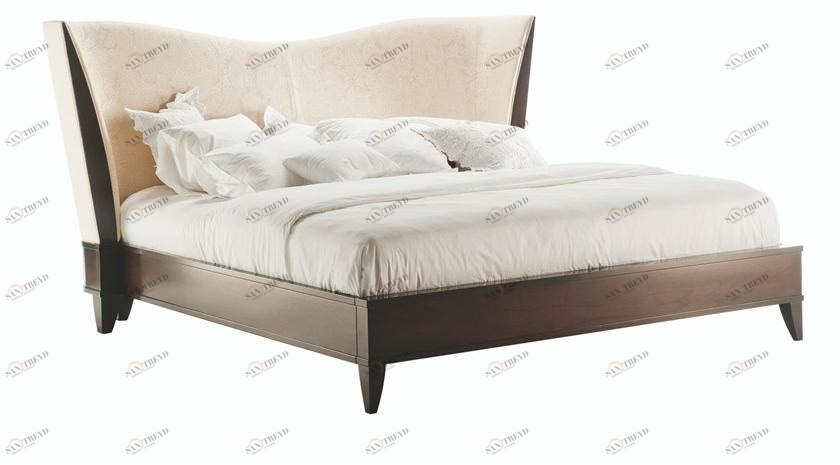 SELVA Кровать Queen size из шпона дерева с мягким изголовьем Vendôme 2057 Vendome