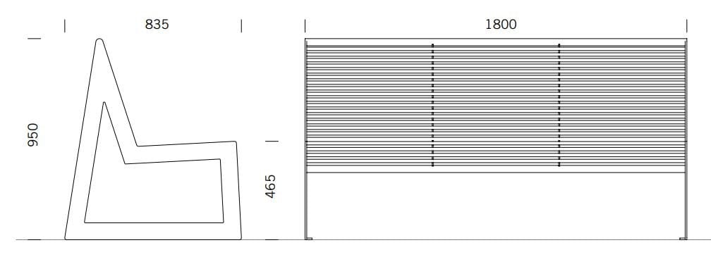Скамья из нержавеющей стали со спинкой BENKERT BANKE Siardo ARCH-00036234 - Вид №4