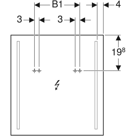 GEBERIT 500.586.00.1 Зеркало с подсветкой Option Basic, двухсторонняя подсветка  - Вид №3