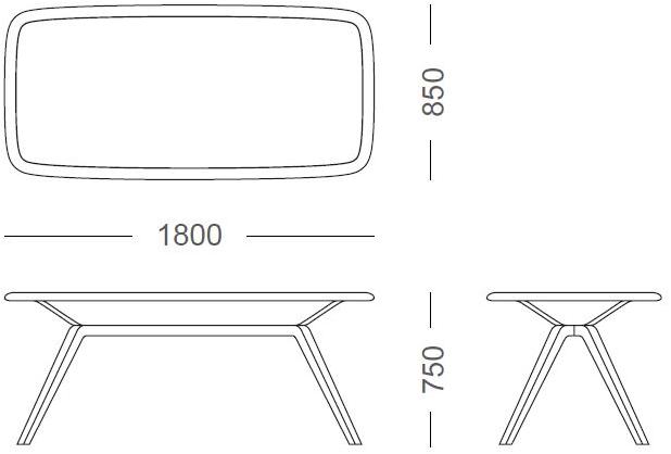 Now & Future Прямоугольный стол из дерева и стекла sun-id-1489177 - Вид №2