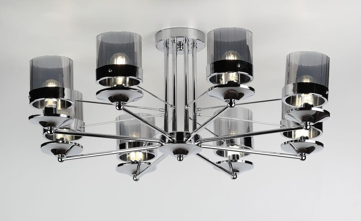 Потолочная люстра Rivoli Carosello 3029-308 RIVOLI ДИЗАЙНЕРСКИЕ, CAROSELLO 336903 Хром;прозрачный;серый  - Вид №2