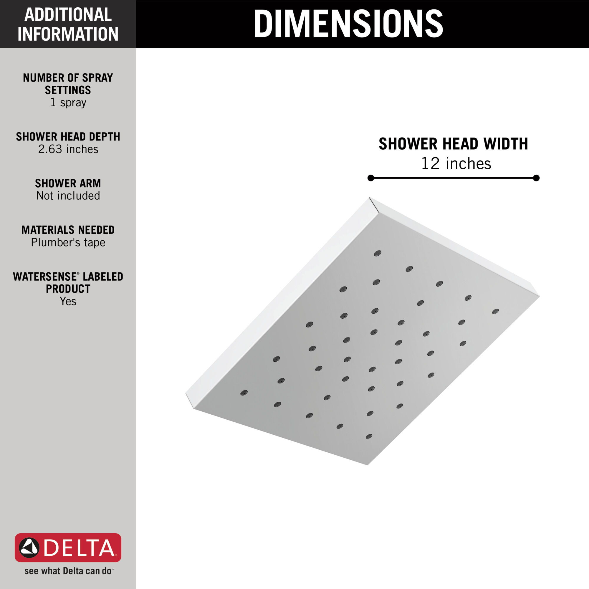 H2Okinetic® одинарная душевая лейка с UltraSoak ™ Delta Faucet 52161-SS25 - Вид №2